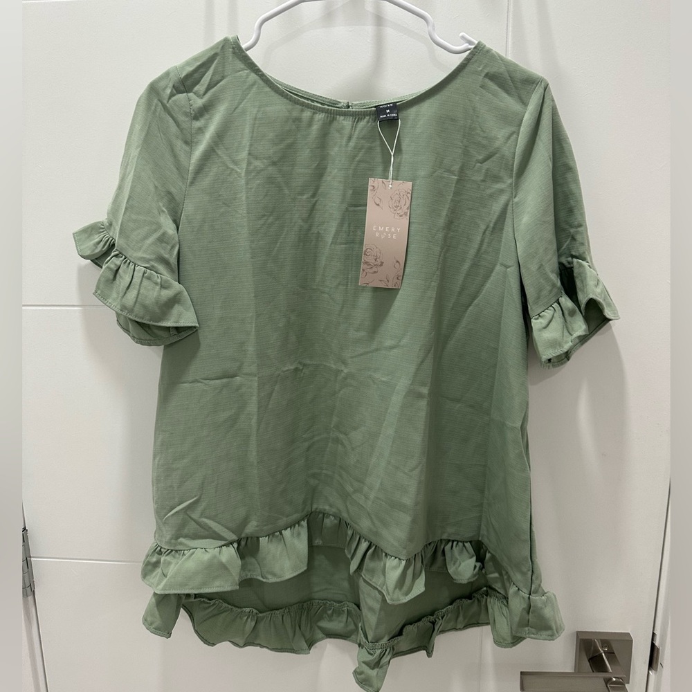Shein green short sleeve shirt size medium